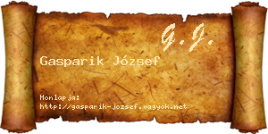 Gasparik József névjegykártya